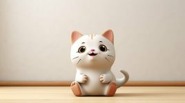 Cute ceramic cat figurine