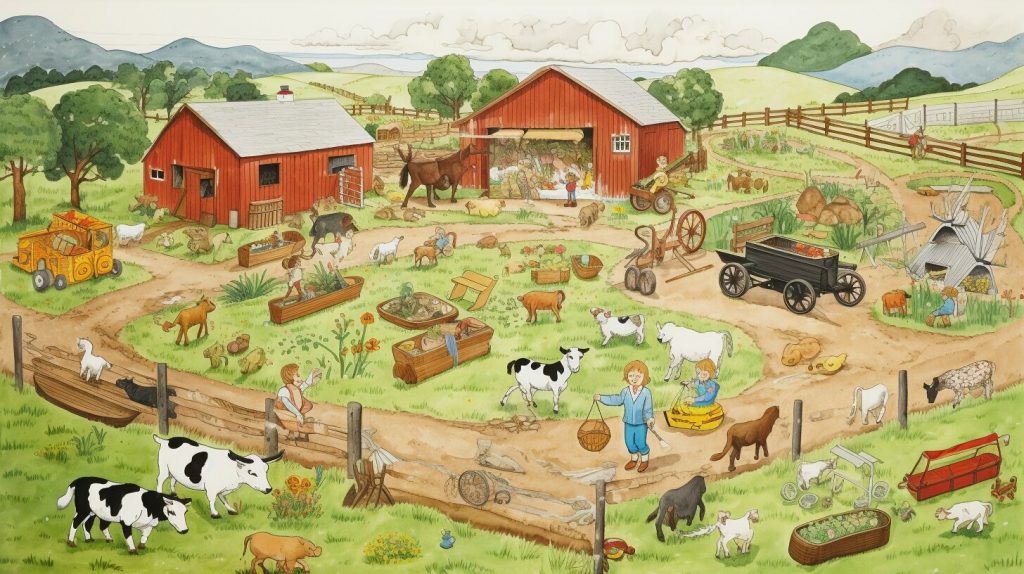 kids farm play with toy farm animals