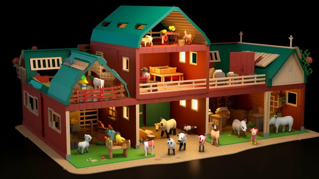 toy barn with animals